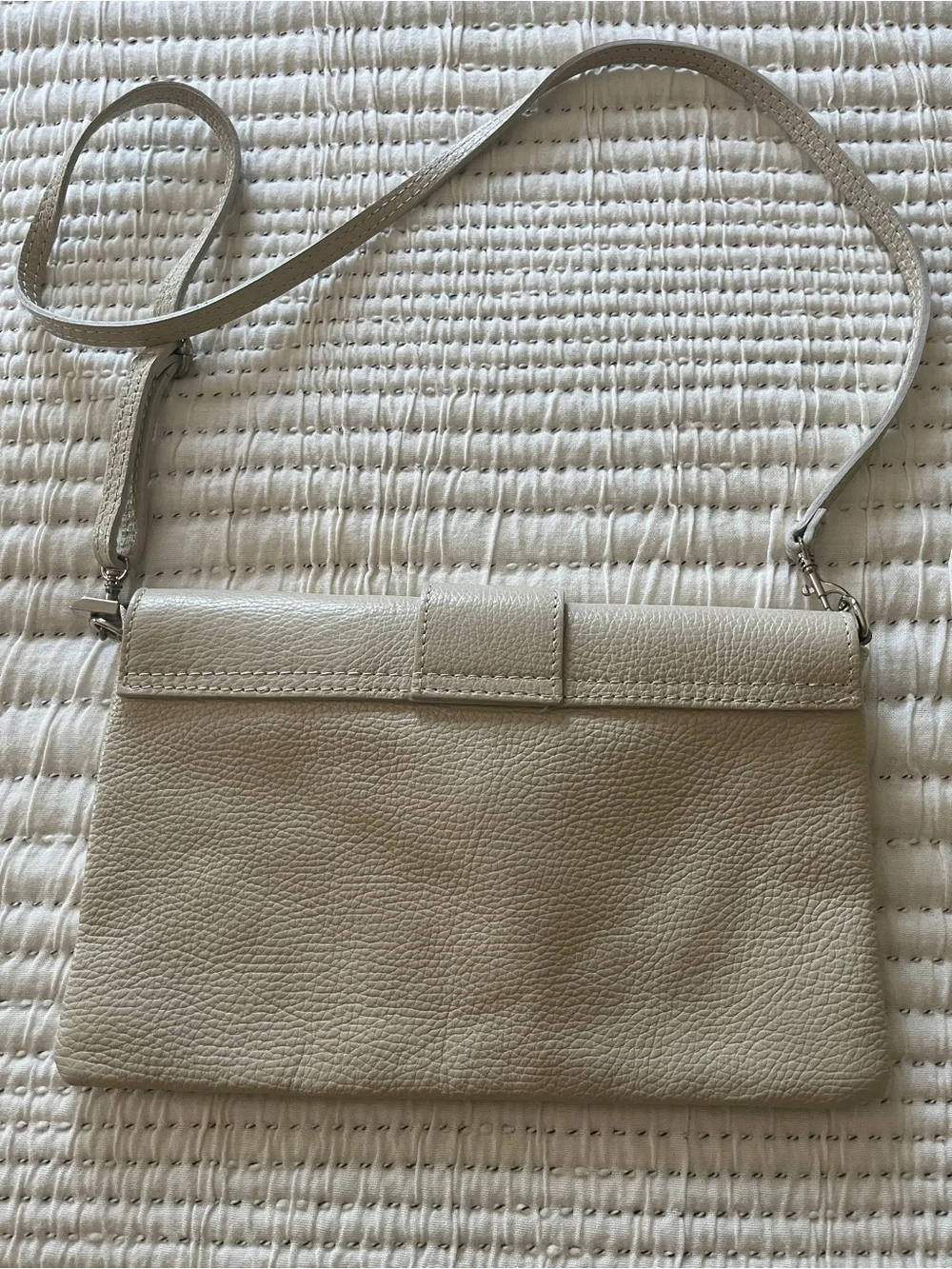 Genuine Italian Leather Ivory Crossbody